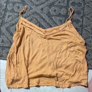 Tan Relaxed Ruched Sleeveless Camisole